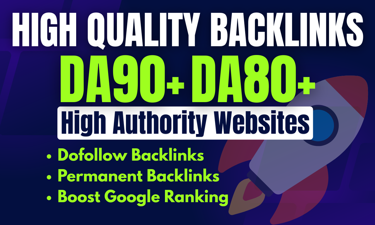 I will do da 90 SEO backlinks white hat links for top google ranking